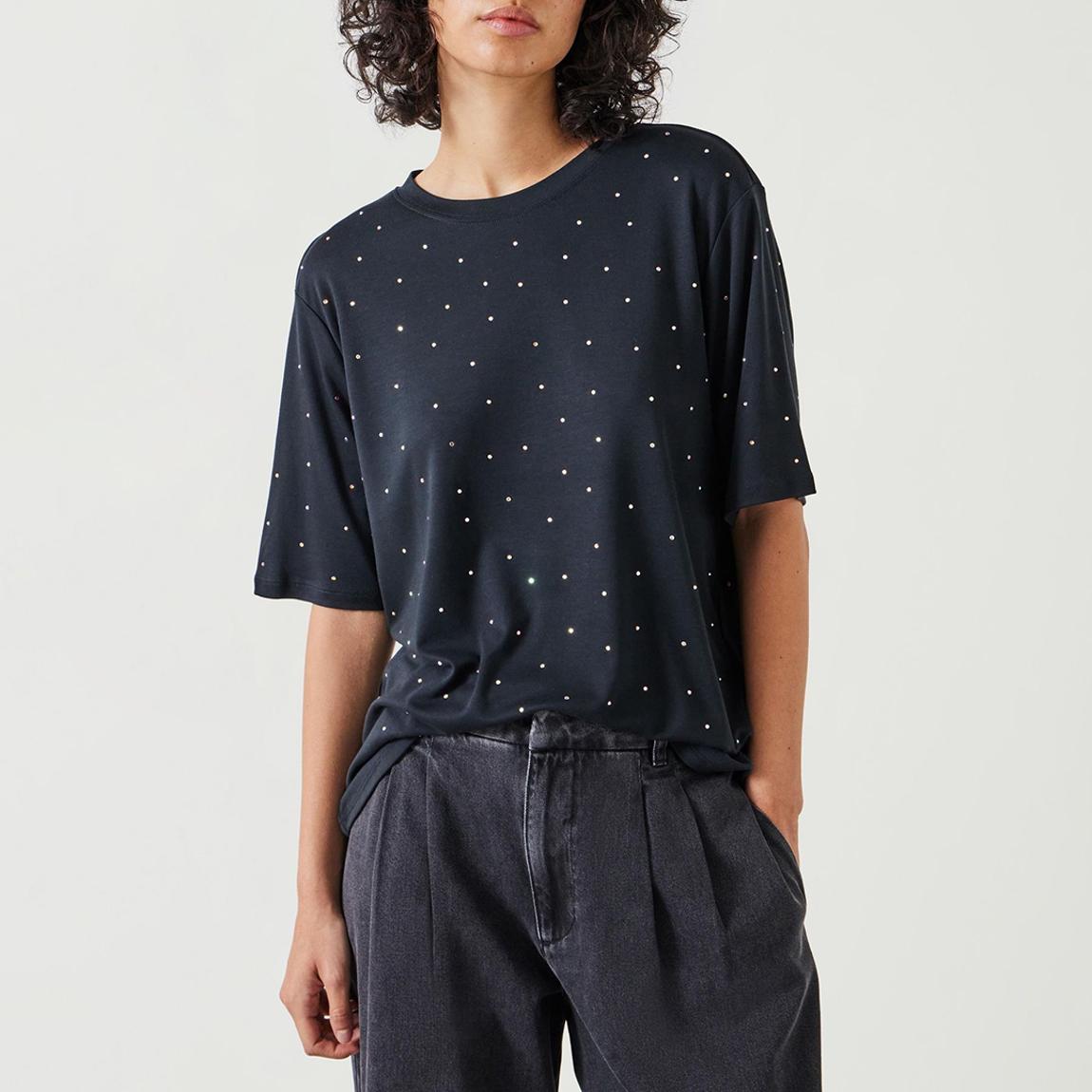 Black Olivia Rhinestone Shirt main product photo