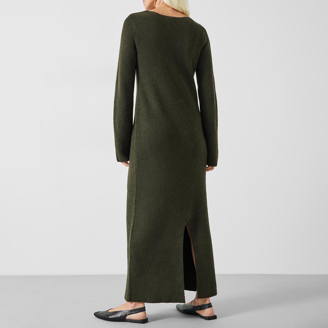 Olive Green Uralla Knitted Midaxi Dress main product photo