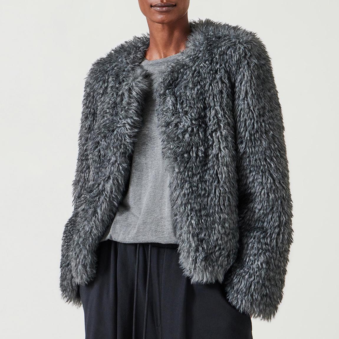 Dark Grey Rachel Faux Fur Jacket main product photo