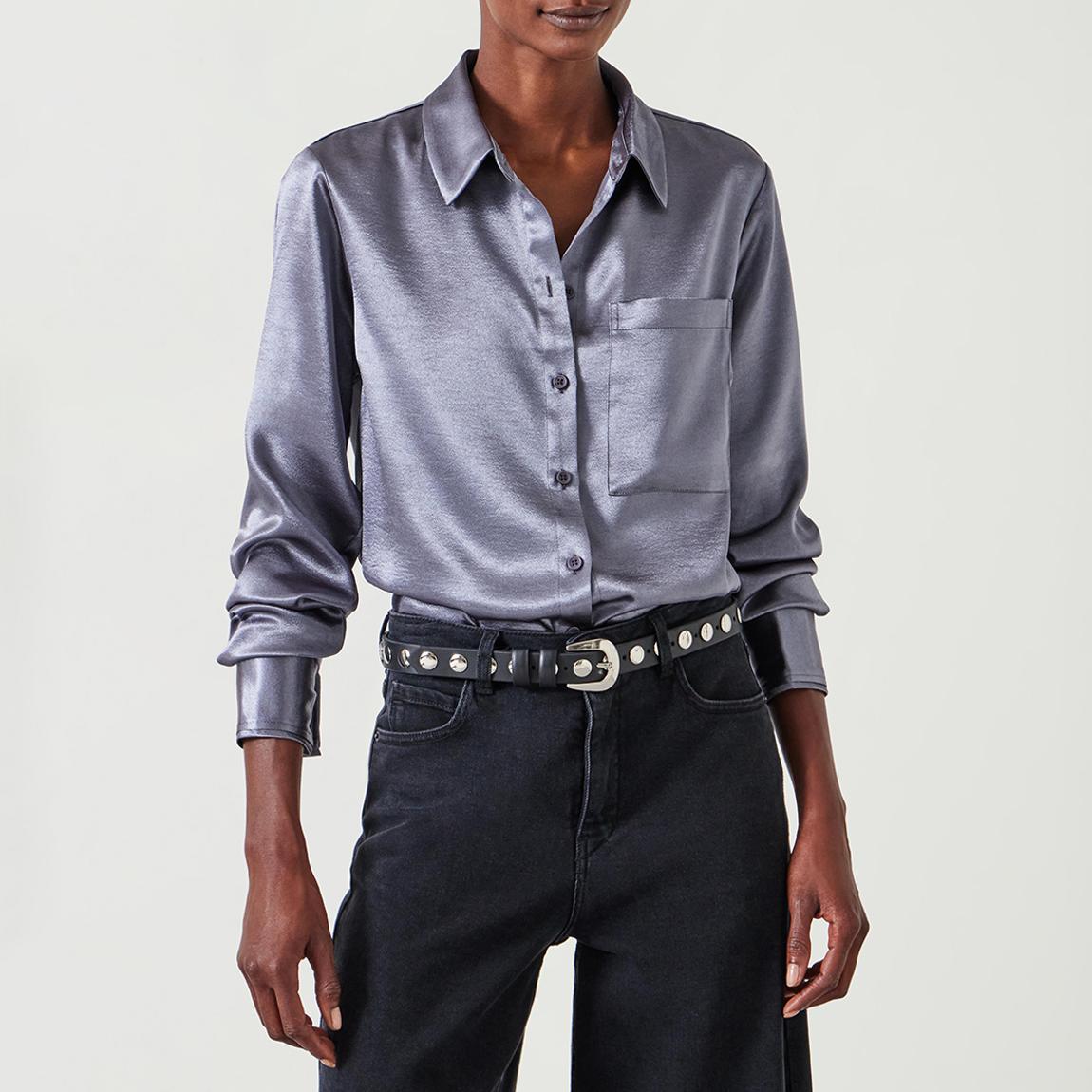 Gunmetal Rita Satin Shirt main product photo