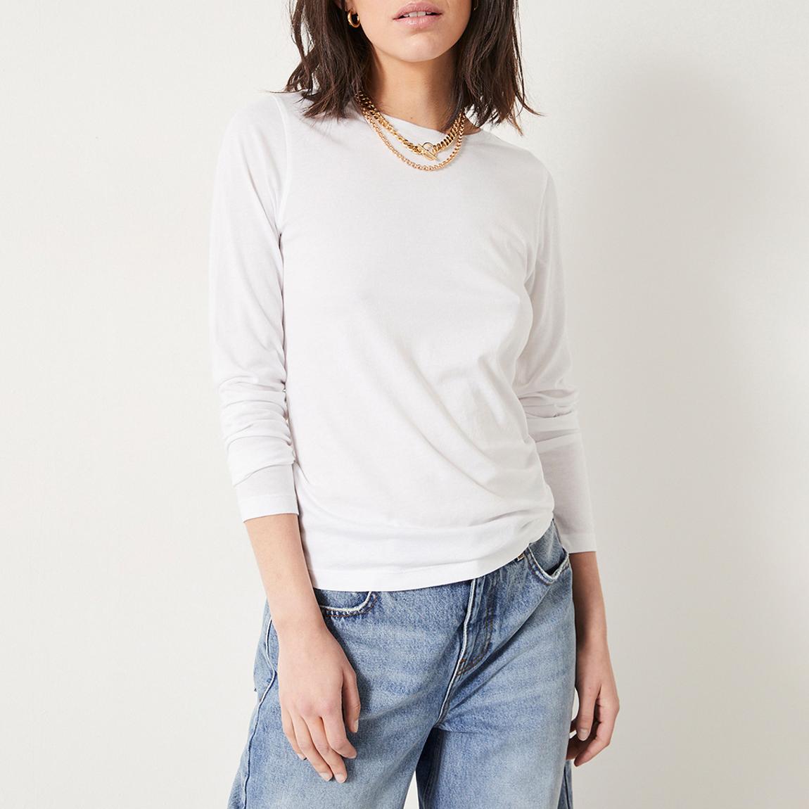 White Anna Slim Cotton Blend T-Shirt main product photo
