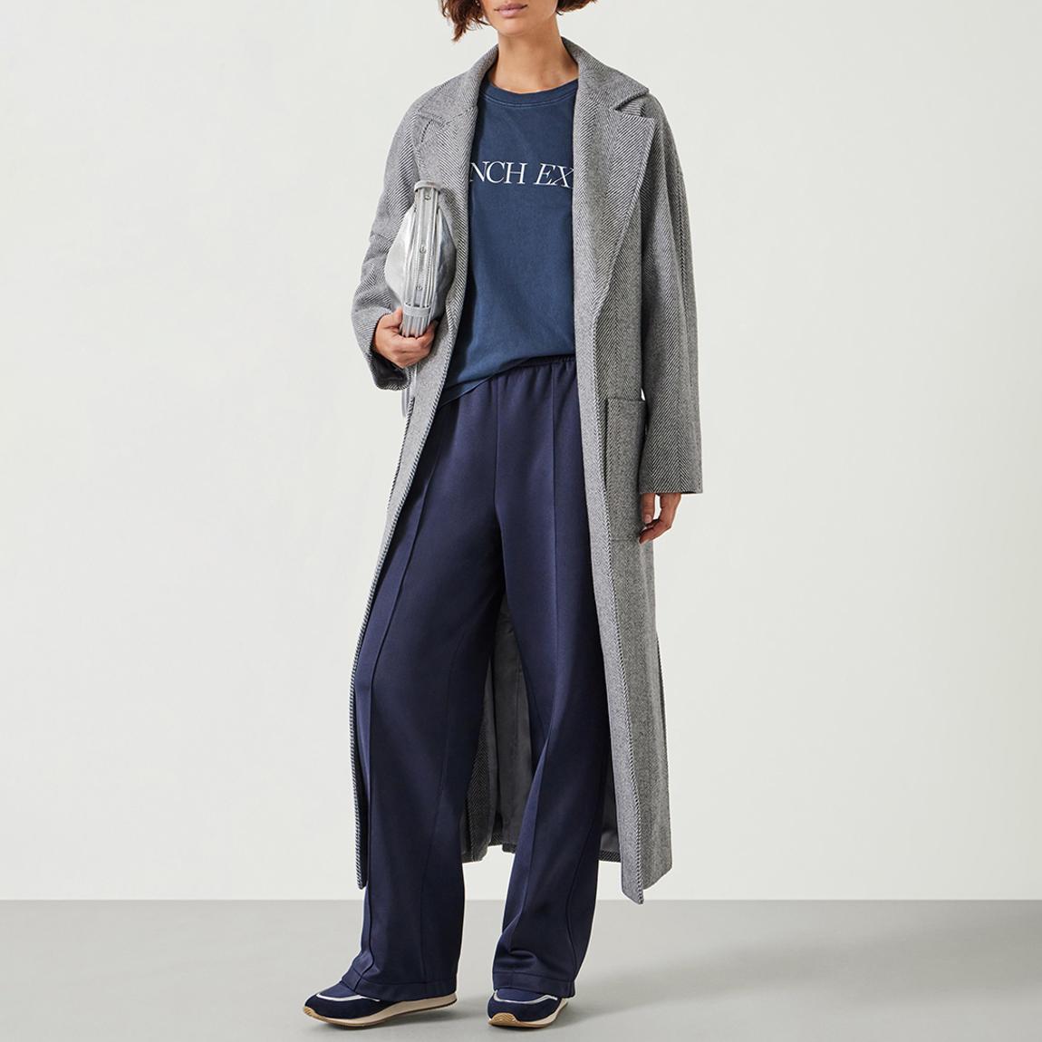Grey Kaitlin Relaxed Herringbone Coat main product photo