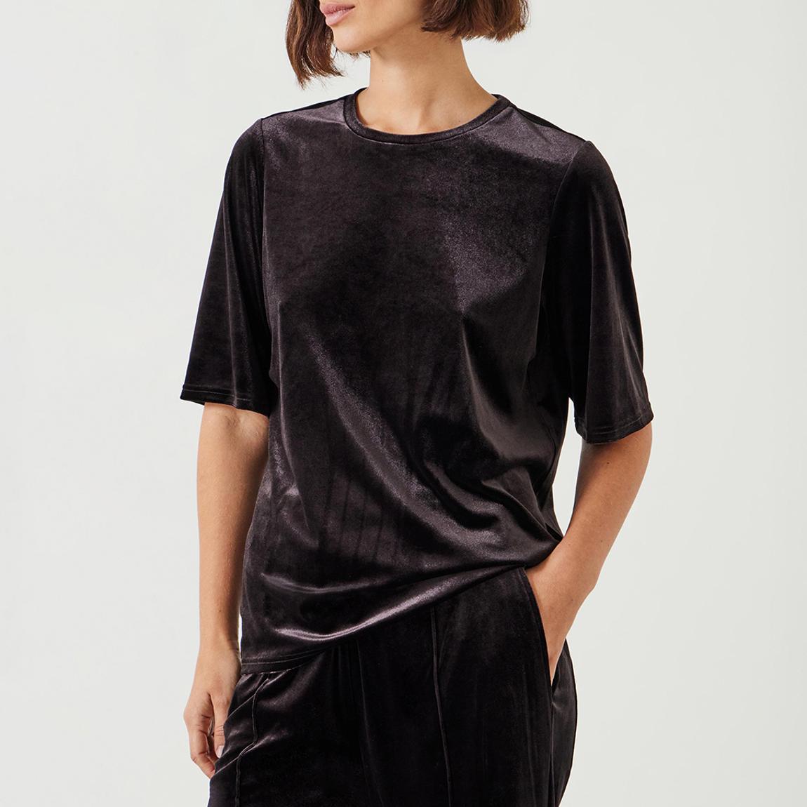 Brown Hadley Velvet Stretch T-Shirt main product photo