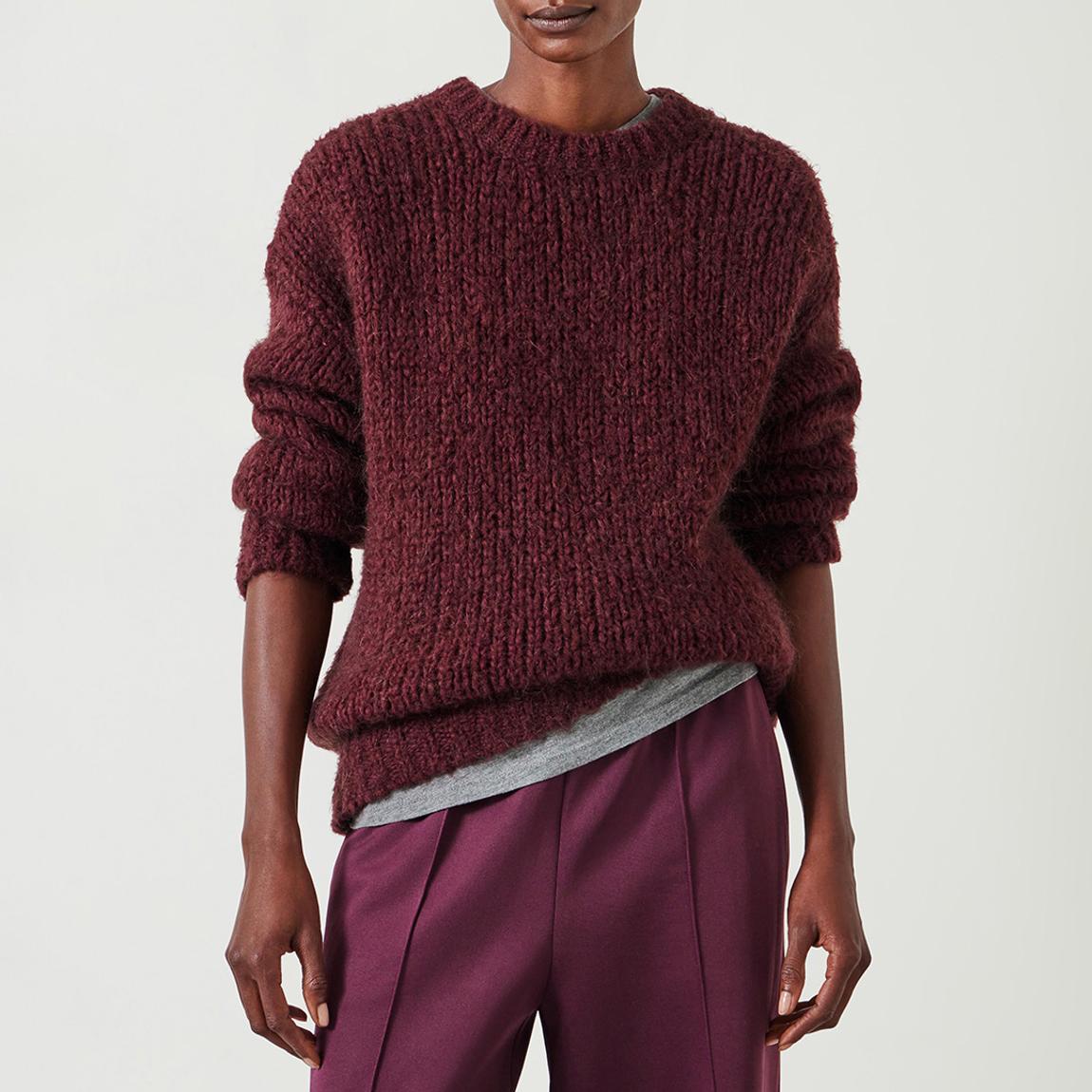 Burgandy Tammy Textured Wool Blend Jumper main product photo