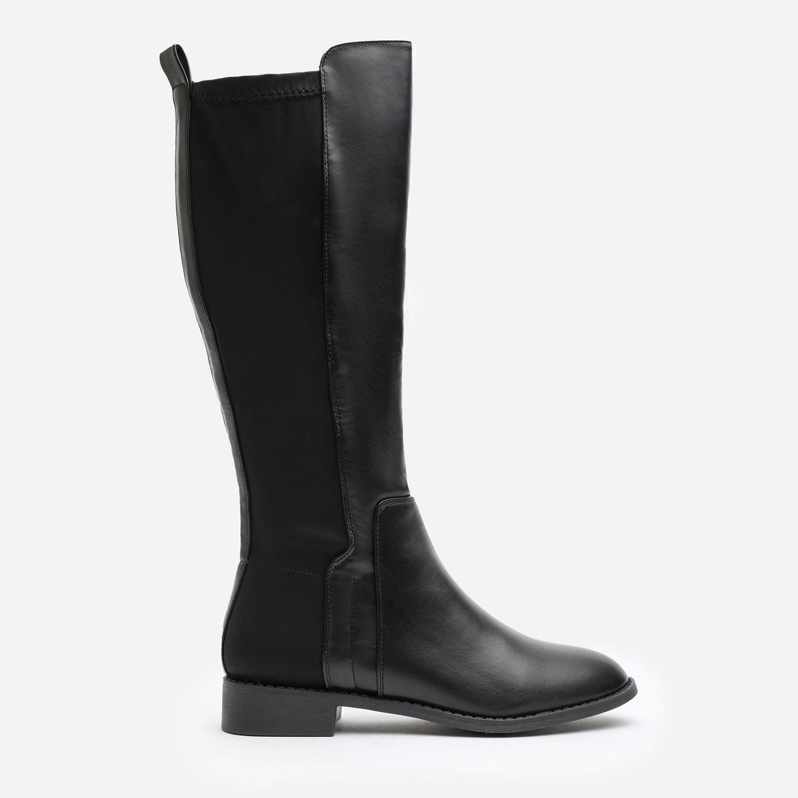 'Parker' Stretch Wide Calf Knee High Boots With Side Zip main product photo