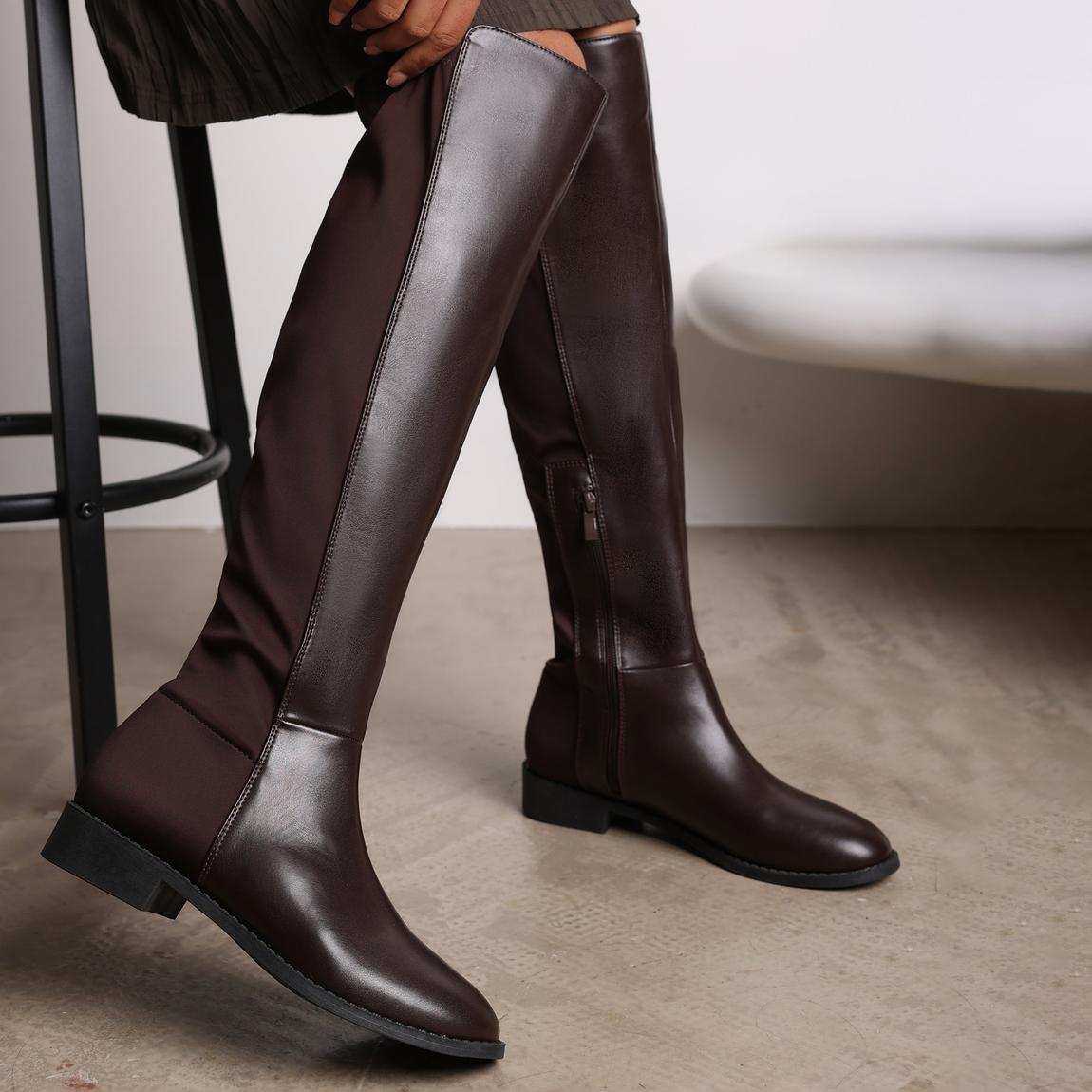 'Diem' Over Тhe Knee Pull On Boots with Low Heel main product photo