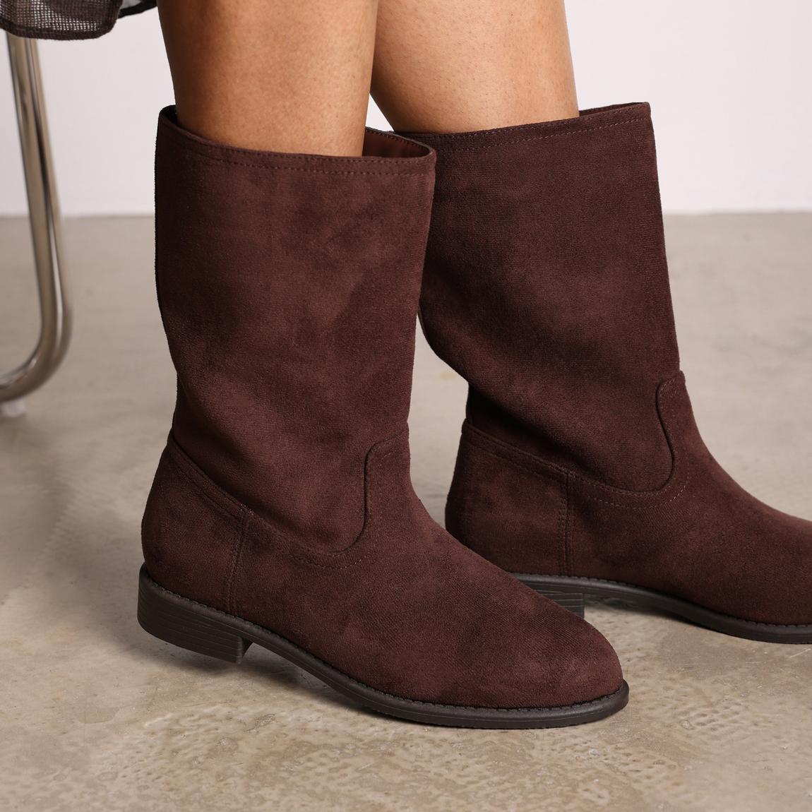 'Monroe' Mid Calf Boots with Flat Sole main product photo