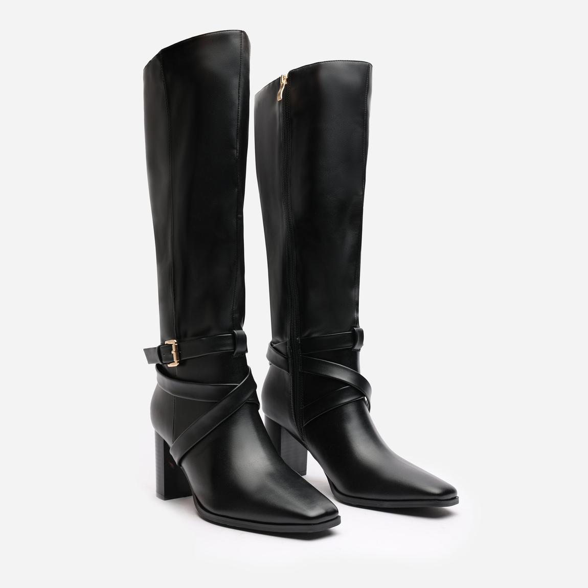 'Tamsin' Knee High Boots With Wrap Buckle Strap main product photo