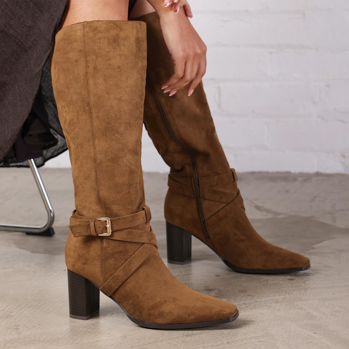 'Tamsin' Knee High Boots With Wrap Buckle Strap main product photo