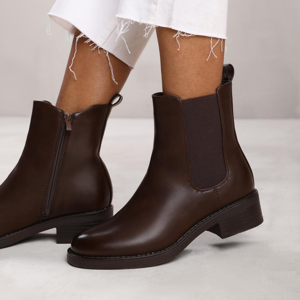 'Serna' Wide Fit Ankle Boot With Elastic Panel And Side Zip main product photo