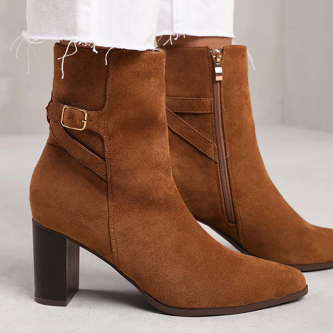 'North' Block Heel Boot With Buckle Detail main product photo