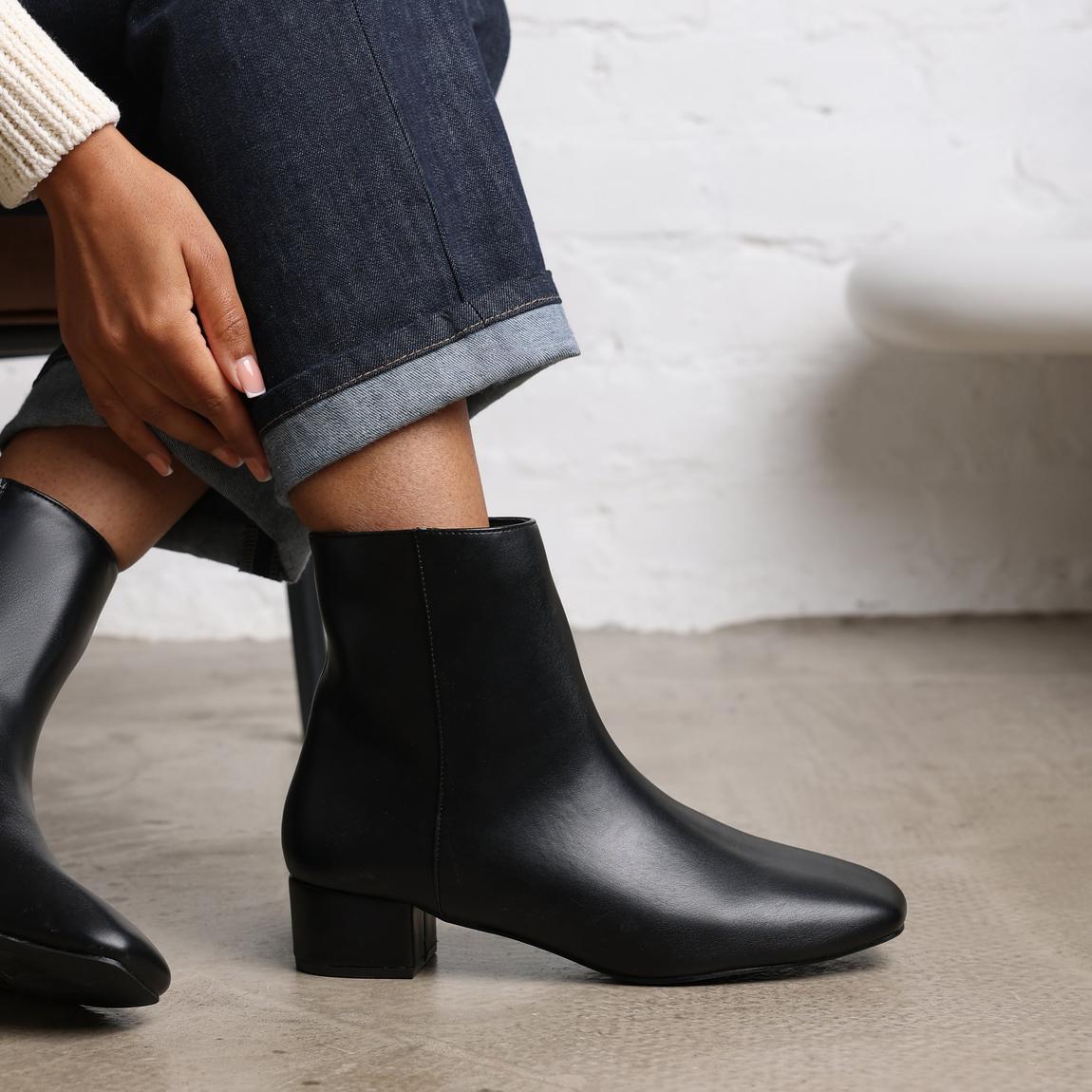 'Odetta' Low Block Heel Ankle Boot With Side Zip main product photo