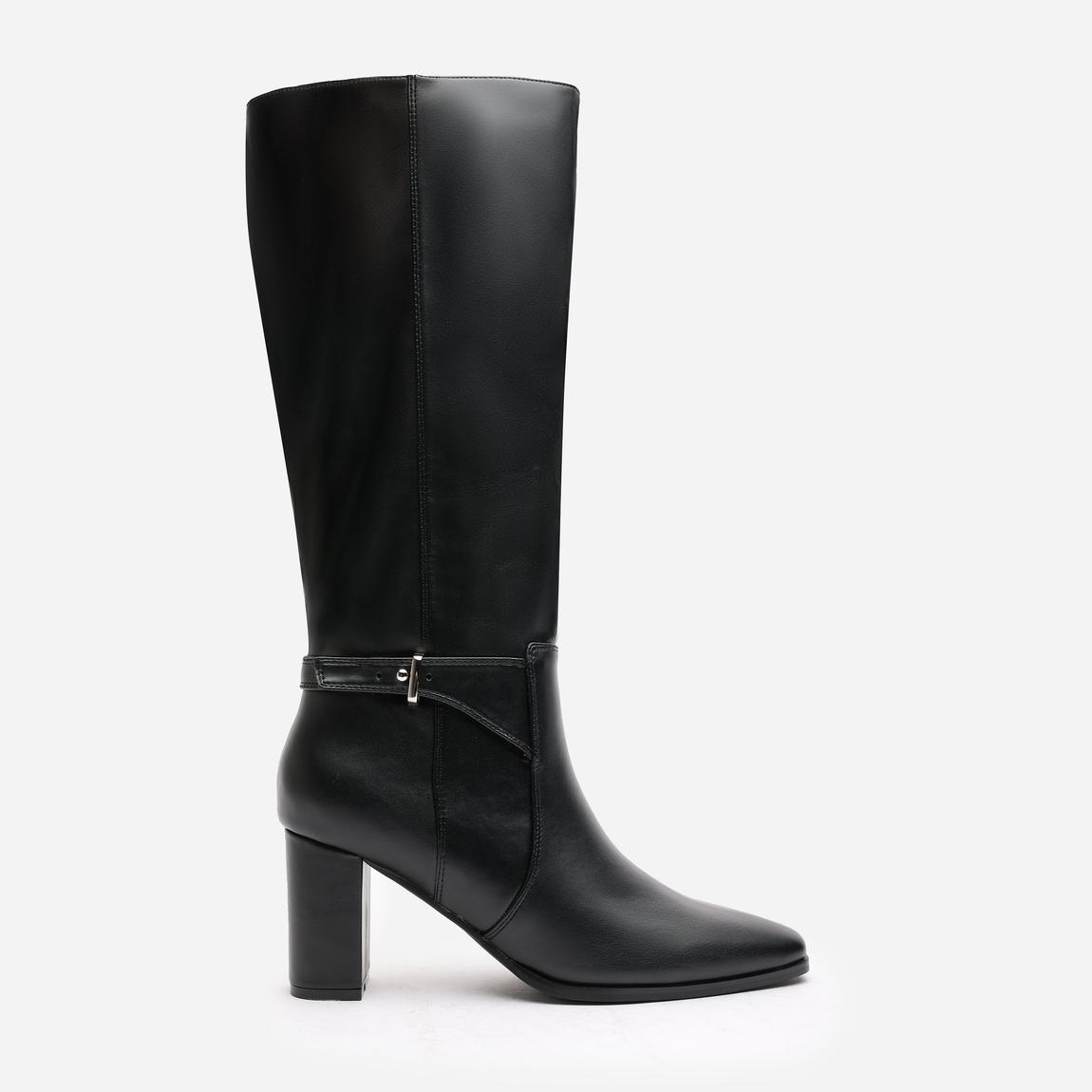 'Xenia' Knee High Heeled Boots With Side Zip main product photo
