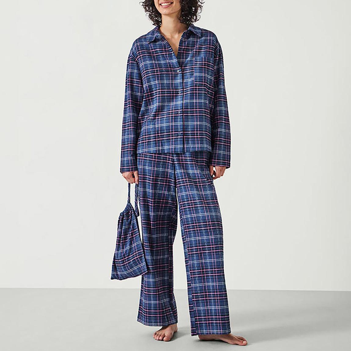 Navy Mix Check Luella Brushed Cotton Check Pyjamas main product photo