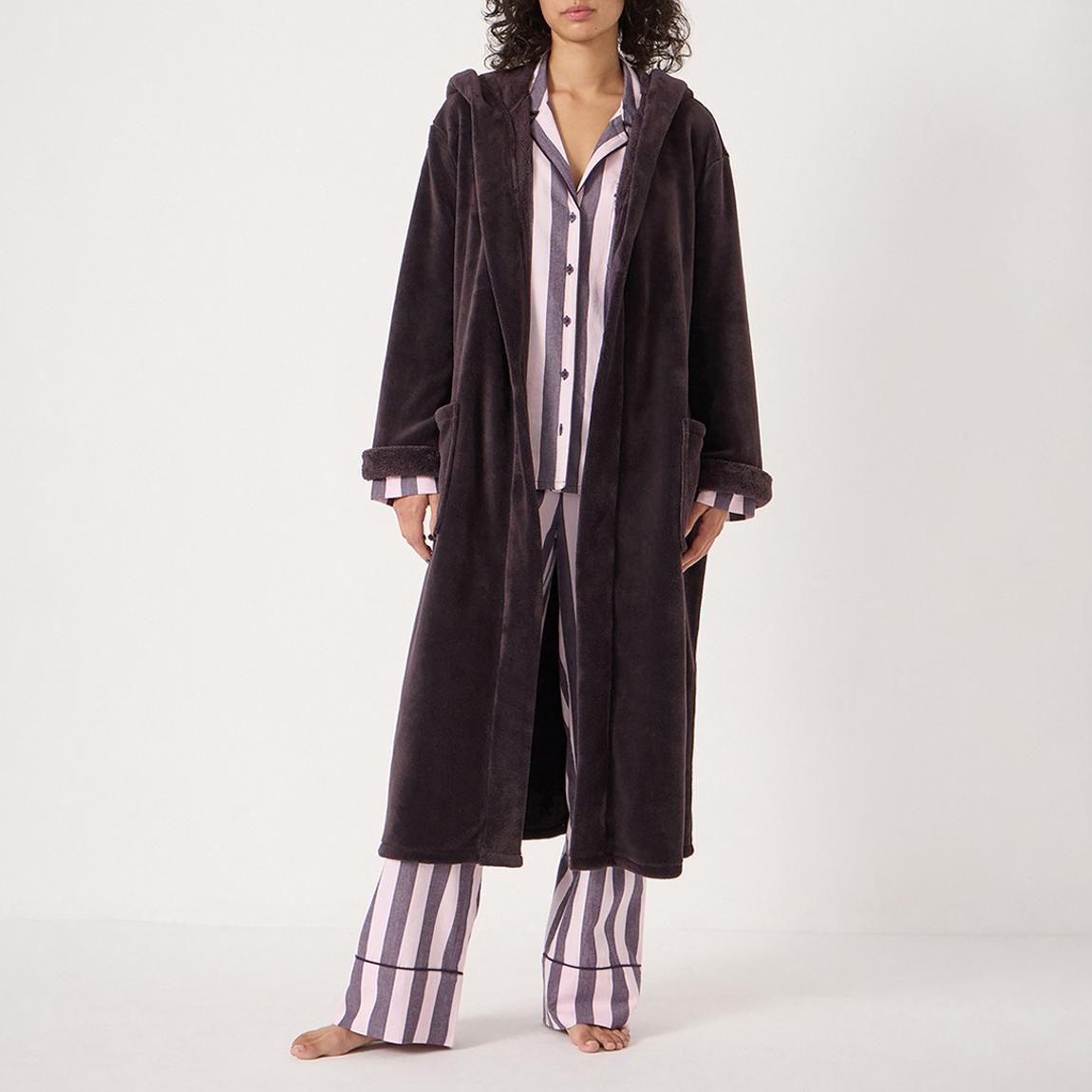 Plum Purple Fluffy Hooded Dressing Gown main product photo