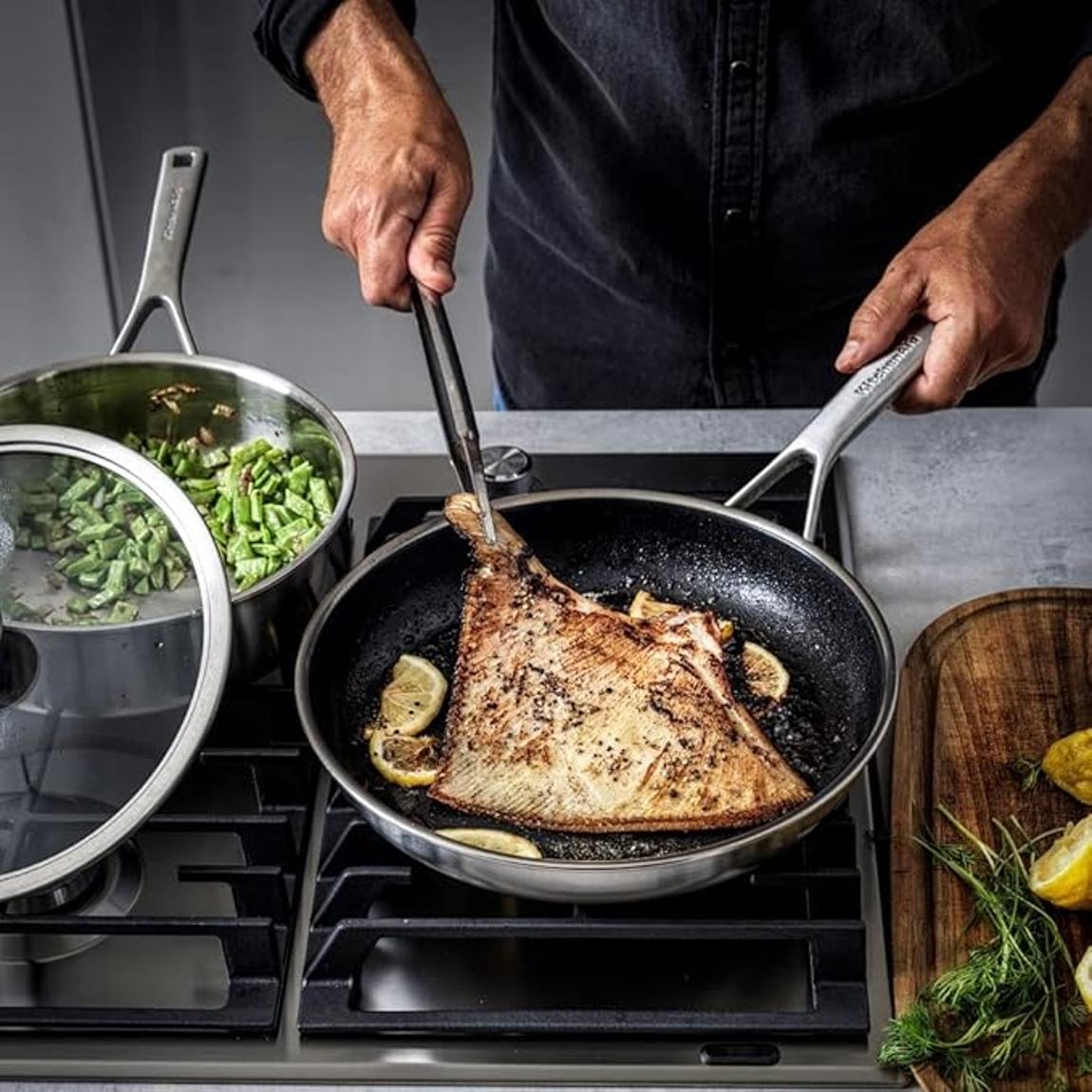 Multi-ply Stainless Steel Ceramic Coated Frypan, 20cm main product photo