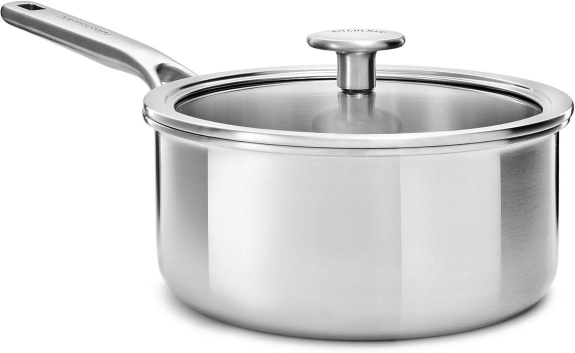 Multi-ply Stainless Steel Saucepan With Lid, 18cm main product photo