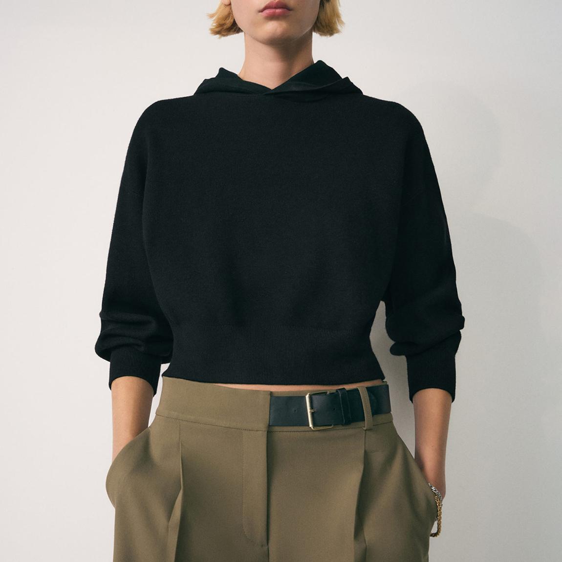 Black Hooded Knit Jumper main product photo