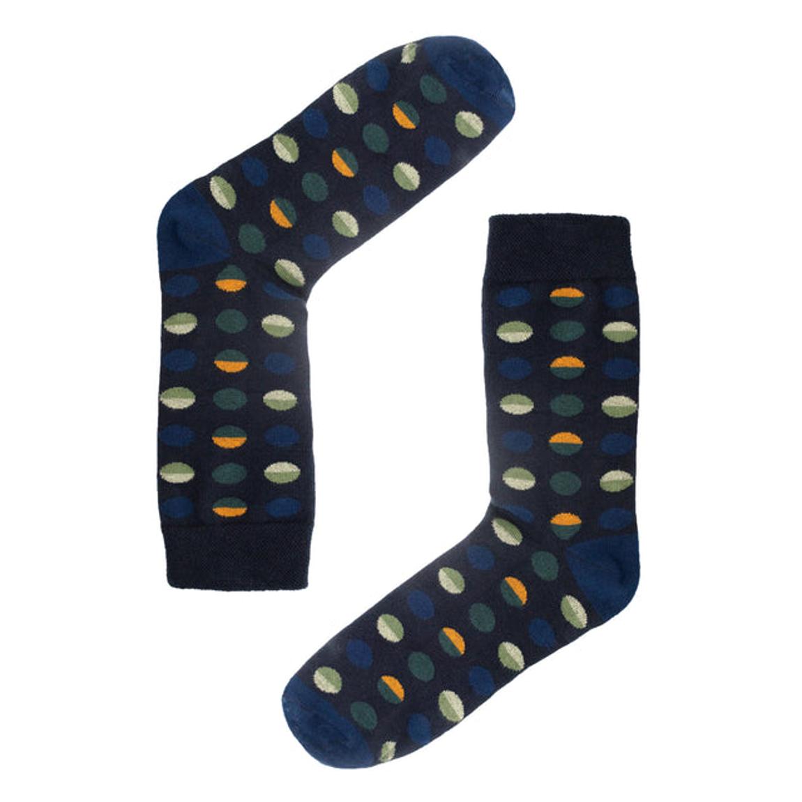 Circle Geo Classic Blue Mens Comfort Cotton Socks M main product photo