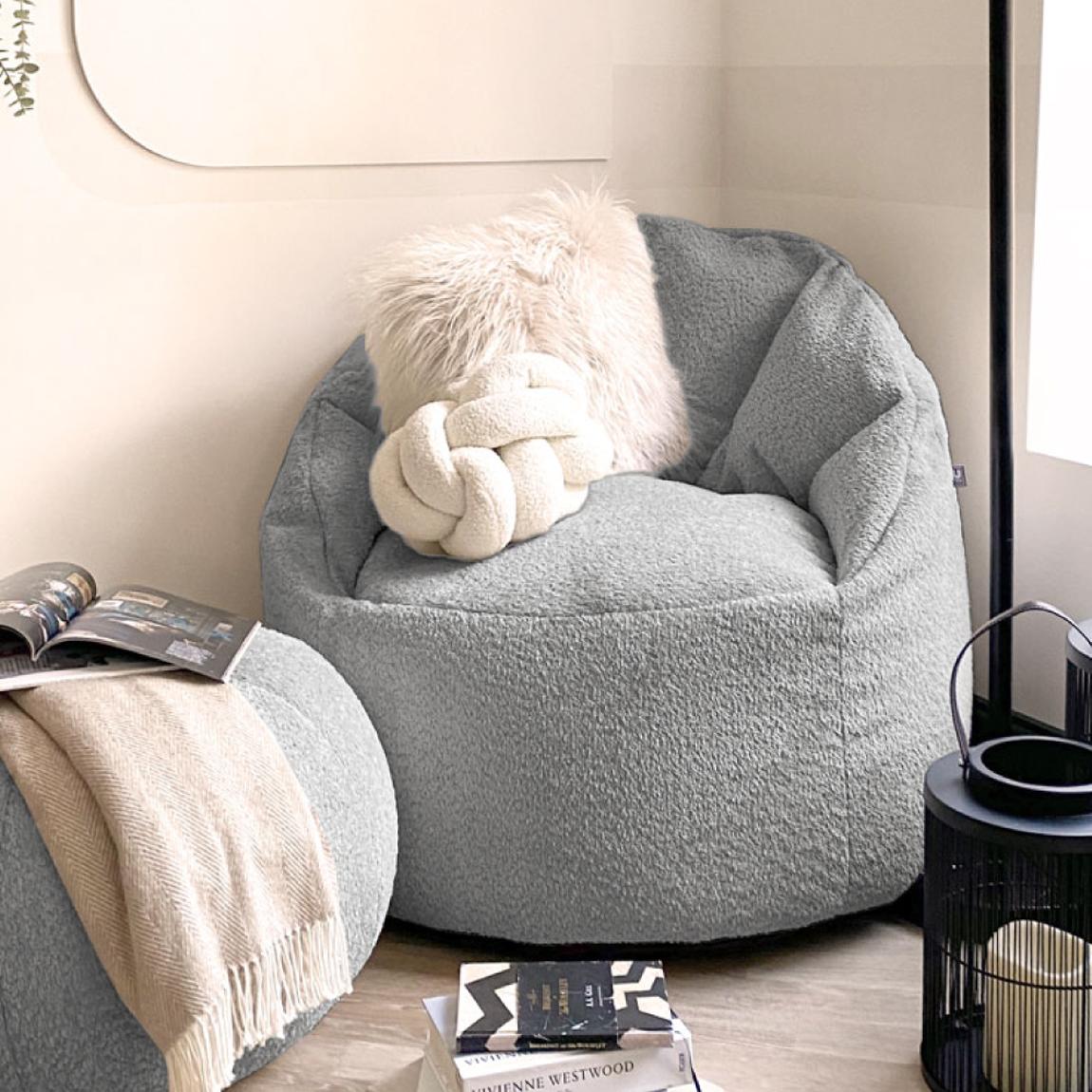 Cinema Chair Adult Bean Bag - Snug Boucle - Grey main product photo