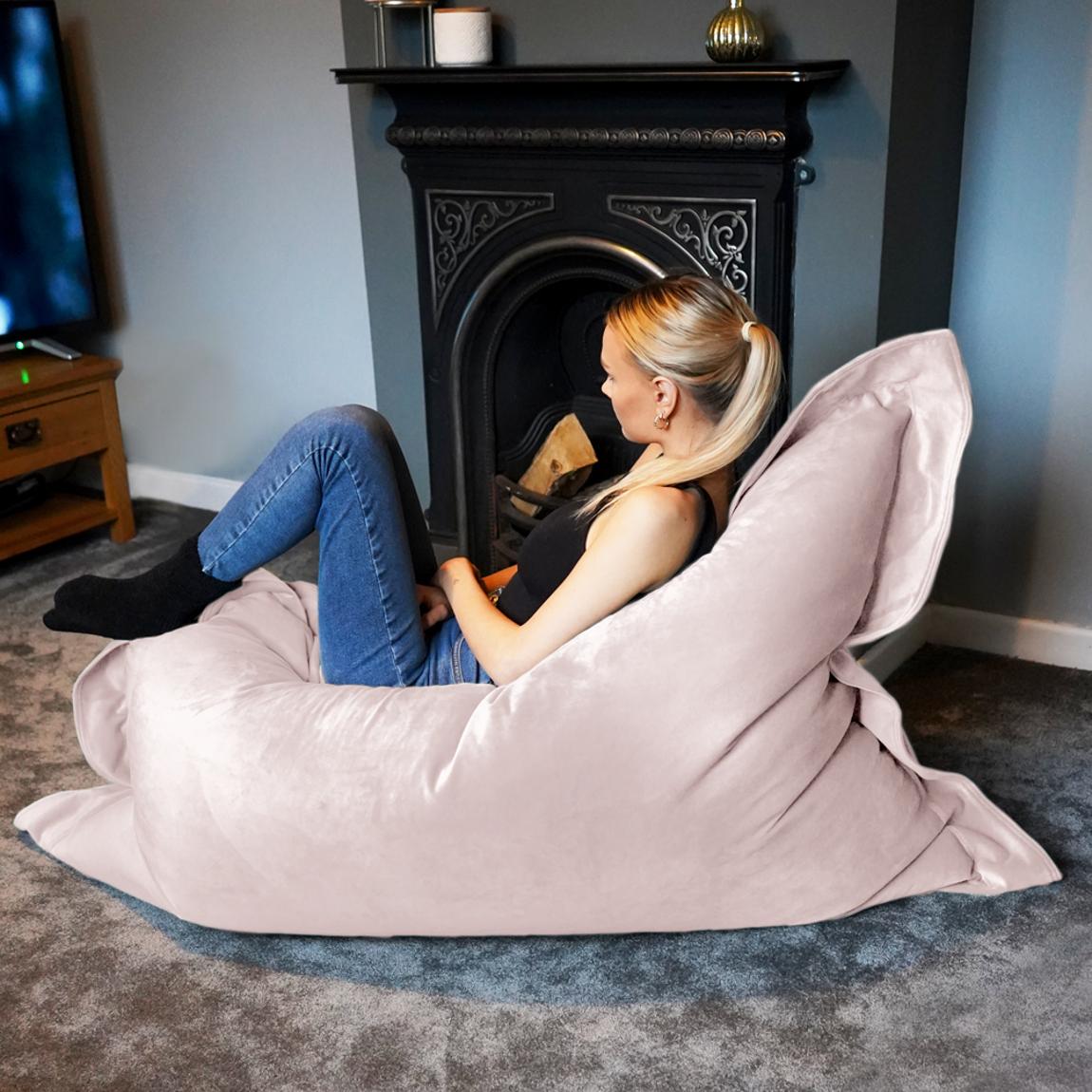 Squashy Squarbie Giant Adult Bean Bag - Velvet - Pink main product photo