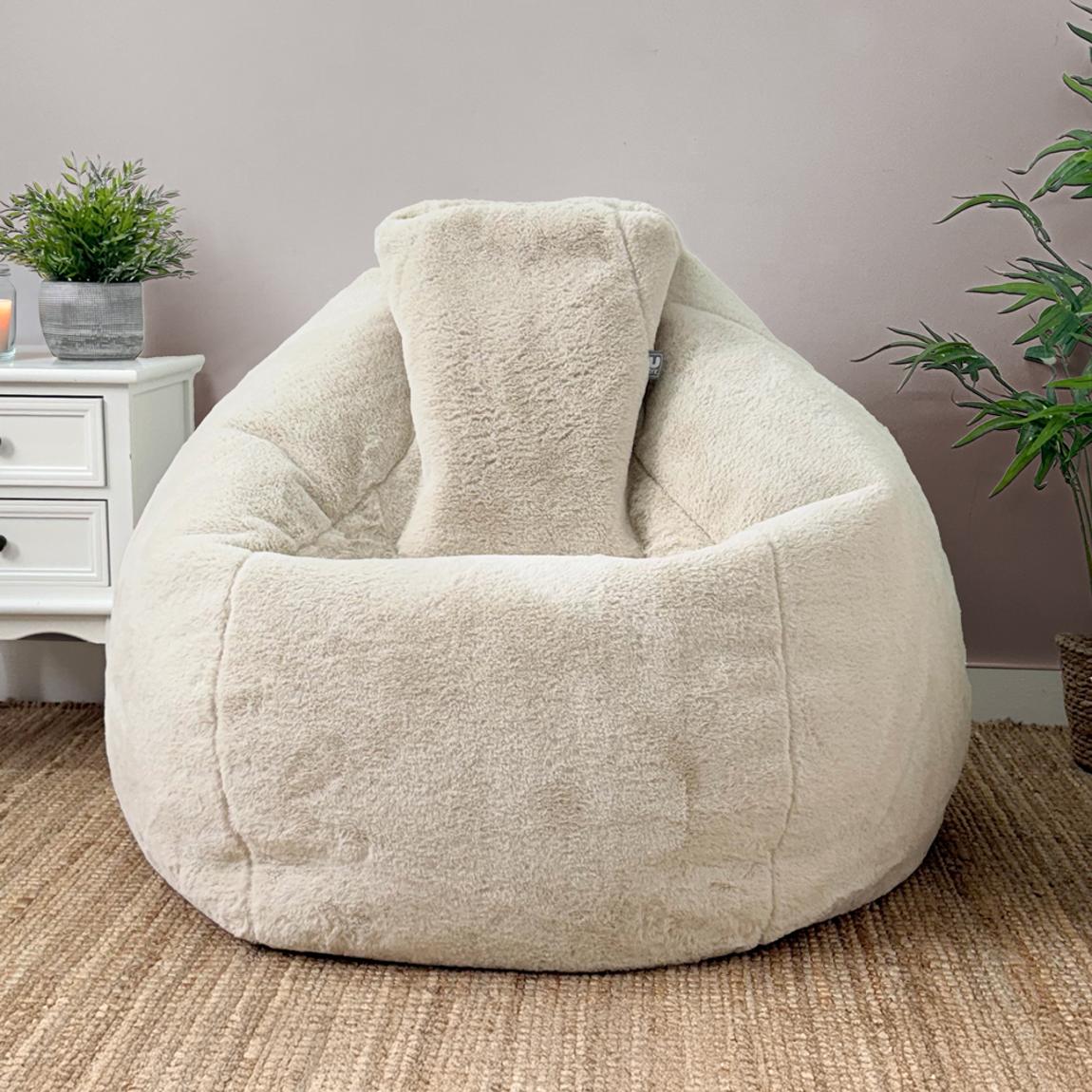 Hygge Adult Bean Bag - Faux Fur - Linen main product photo