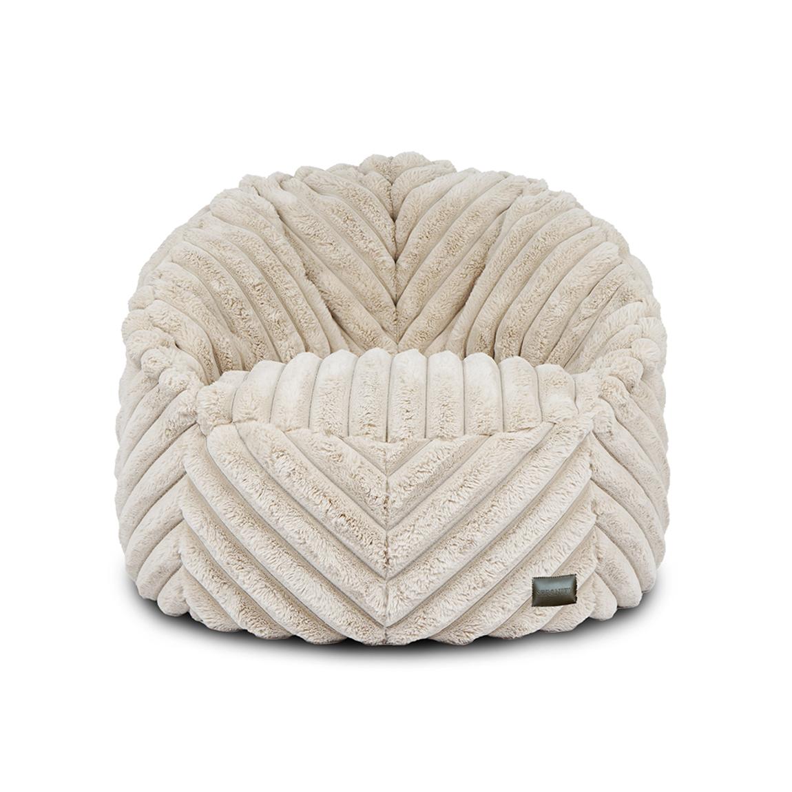 Serenity Zen Chair Beanbag - Ribbed Faux Fur - Linen main product photo