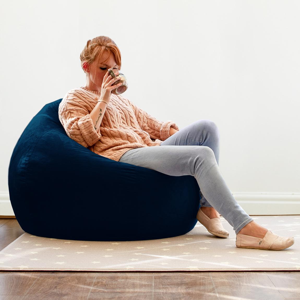 Slouchbag Adult Beanbag - Velvet - Peacock Blue main product photo