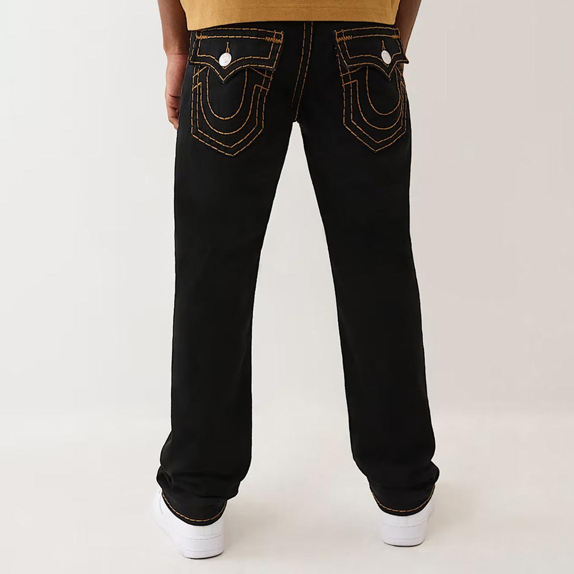 True Religion Black Ricky Super T Straight Stretch Jeans - BrandAlley
