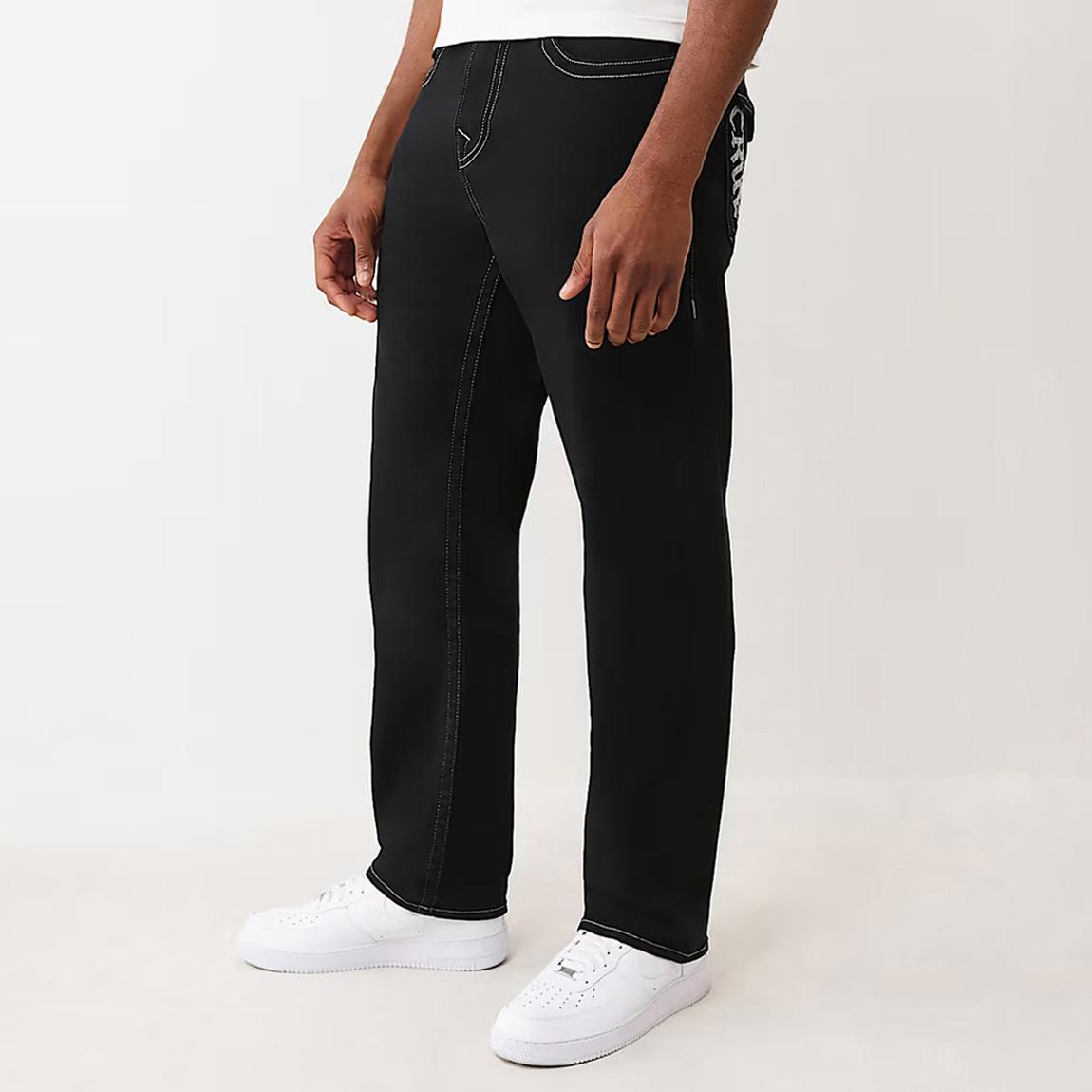 True Religion Black Bobby Flap Straight Leg Stretch Jeans - BrandAlley
