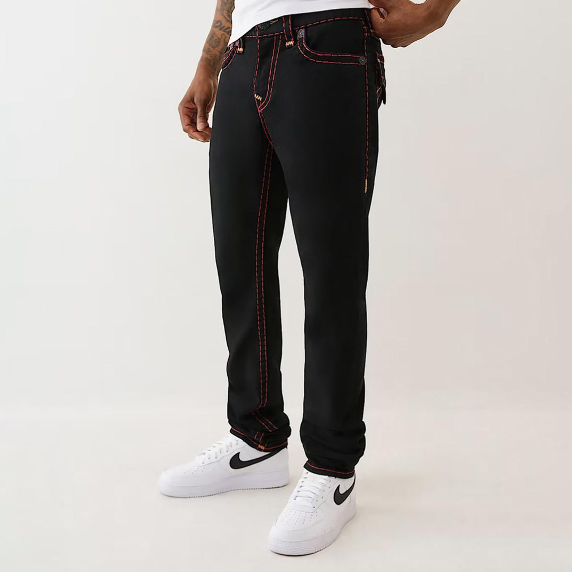 True Religion Black Rocco Super T Straight Stretch Jeans - BrandAlley