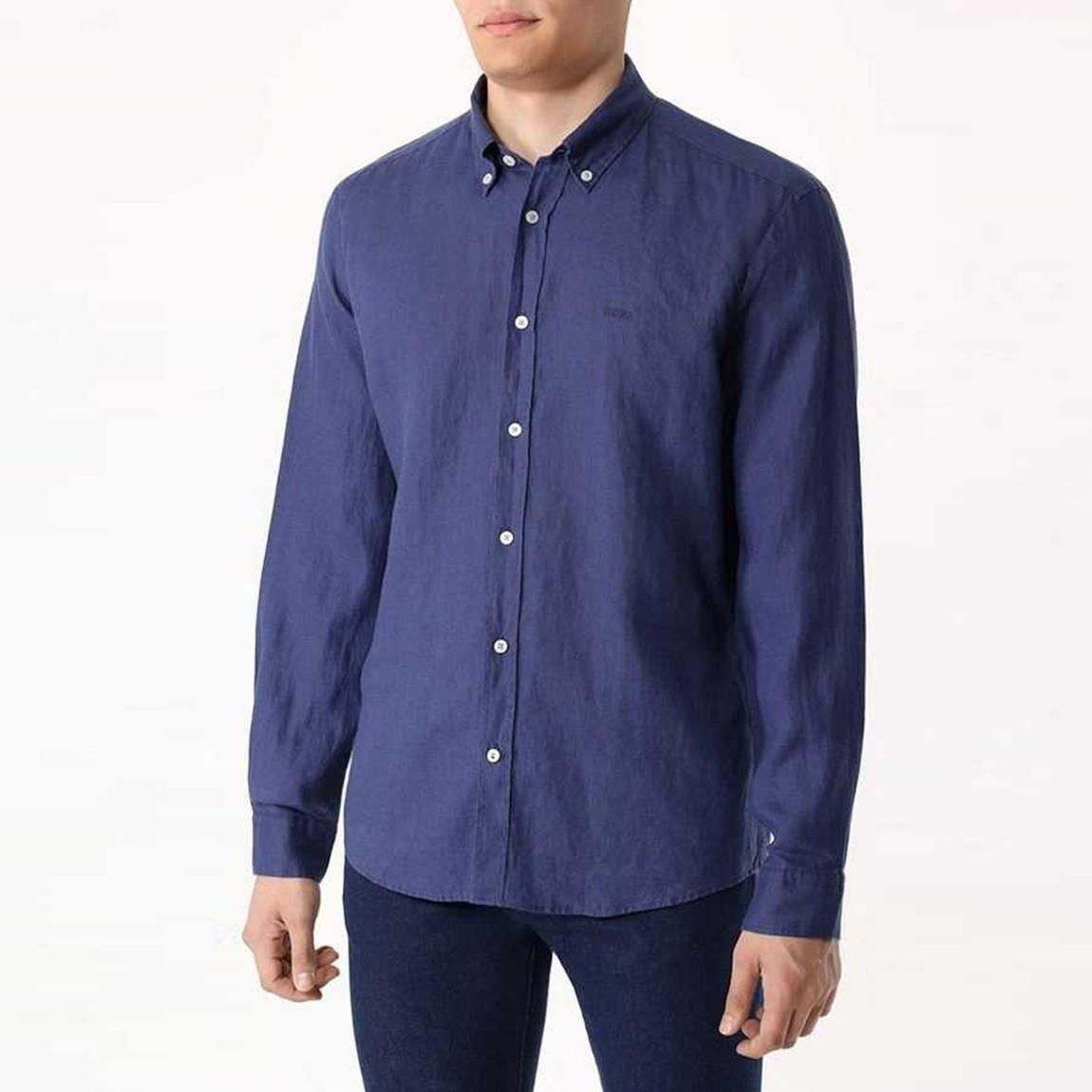 Blue Liam Linen Shirt main product photo