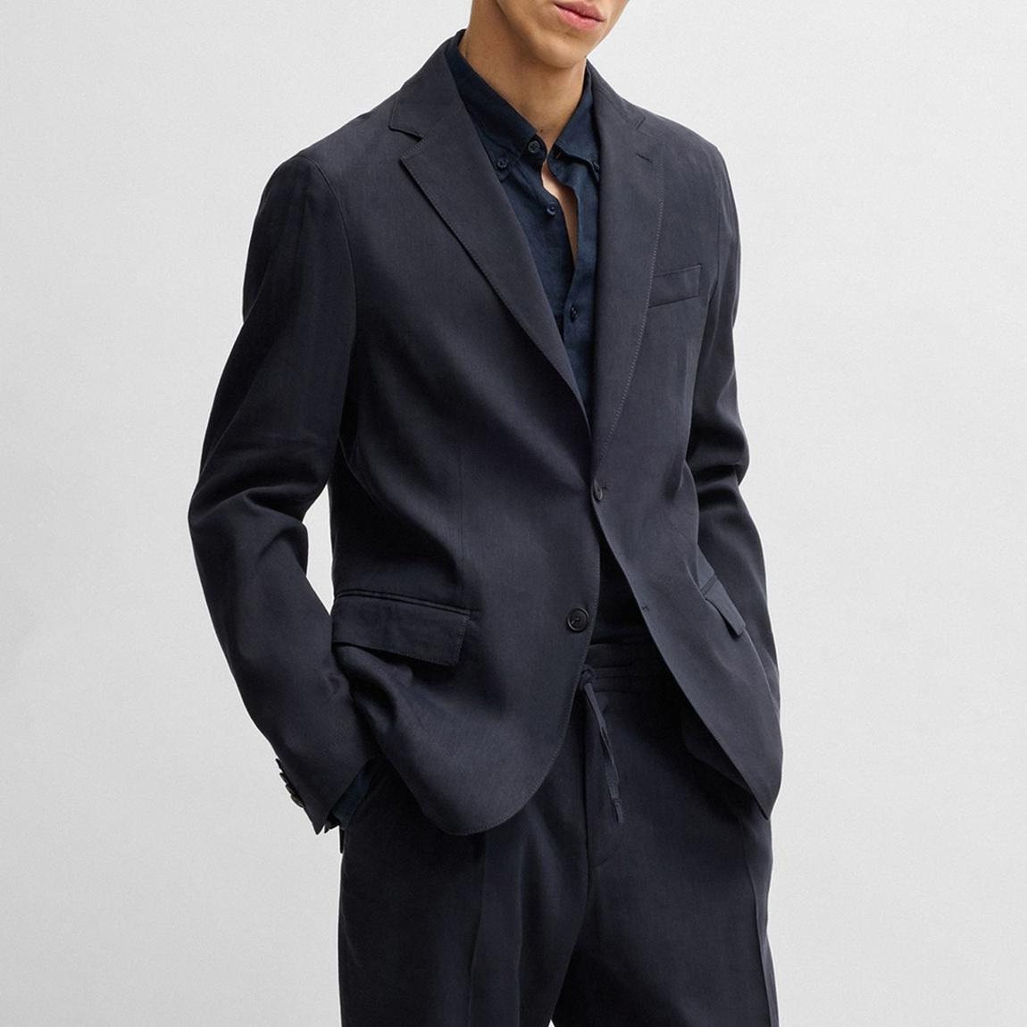 Blue Linen Blend Hanry Blazer main product photo