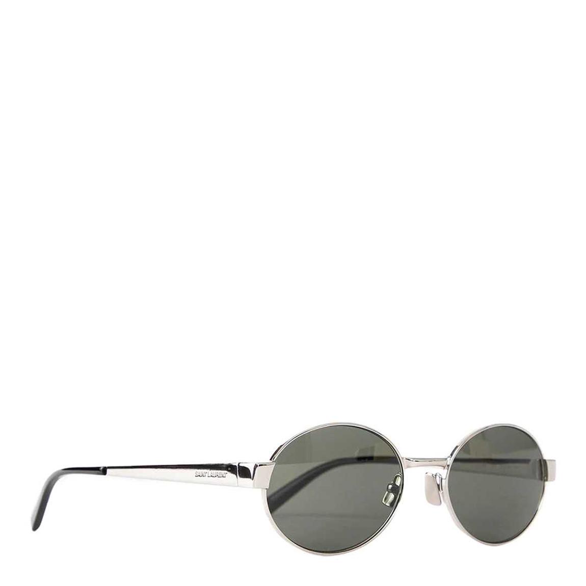 Silver Saint Laurent Oval Metallic Sunglasses main product photo