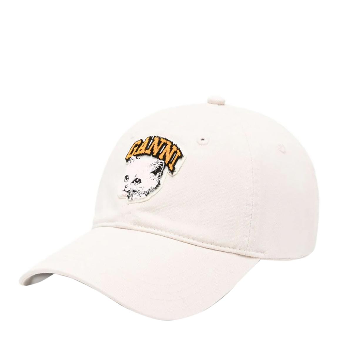 Beige Ganni Cat Organic Cotton Baseball Cap main product photo