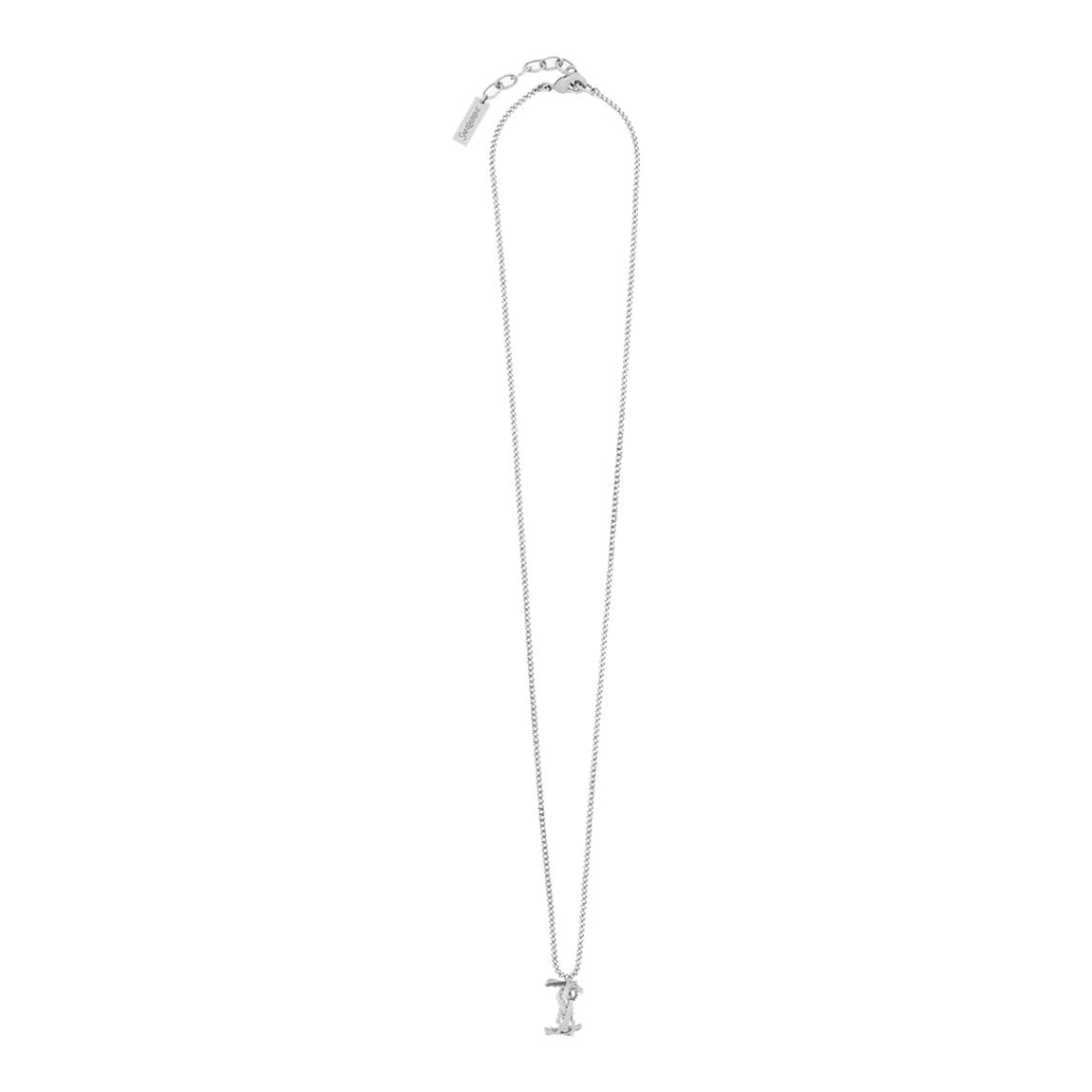 Silver Saint Laurent Cassandre Ring Necklace main product photo