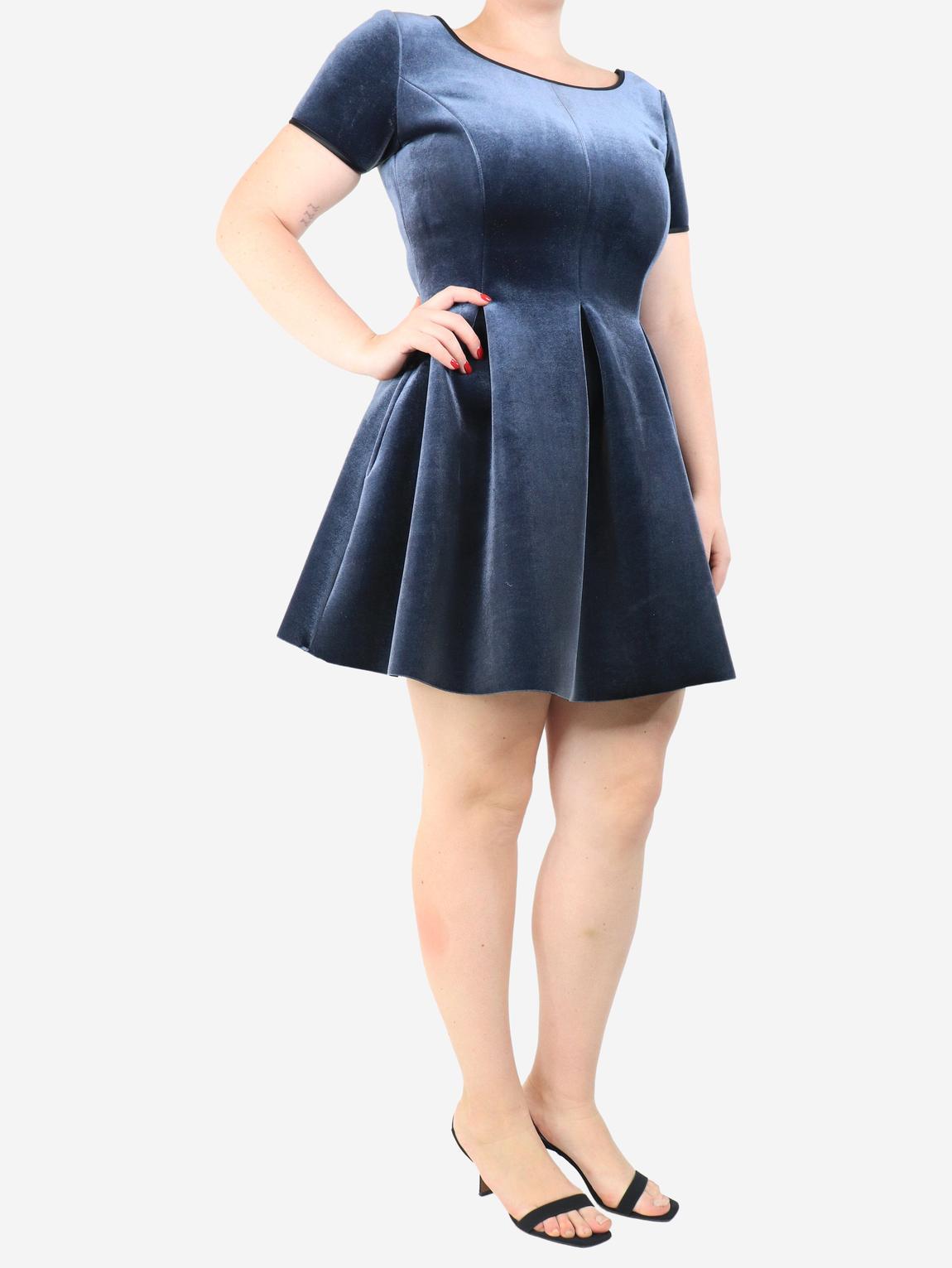 Pre-Loved Maje Blue velvet mini dress