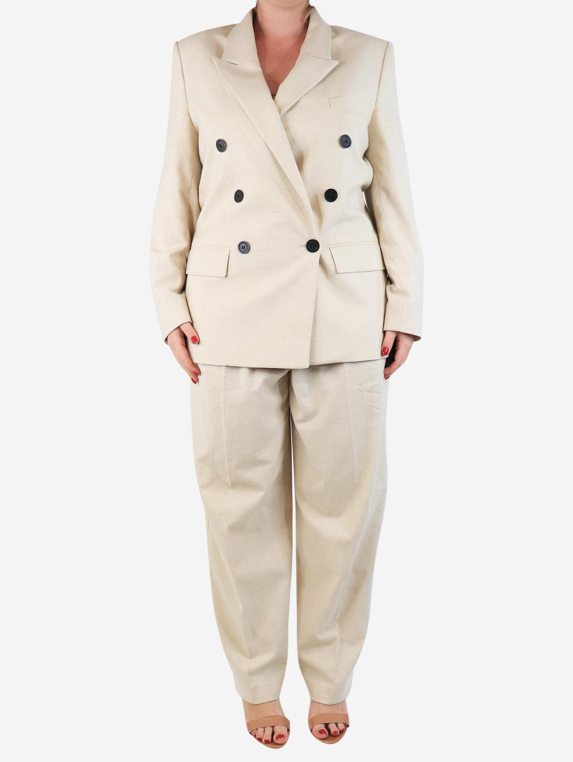 Neutral blazer and trousers set main product photo