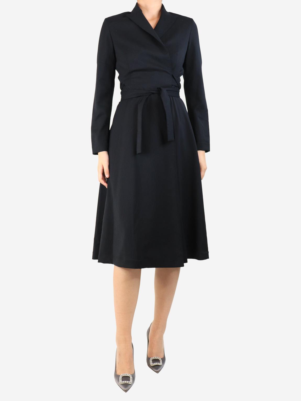 Black blazer-style wrap dress main product photo