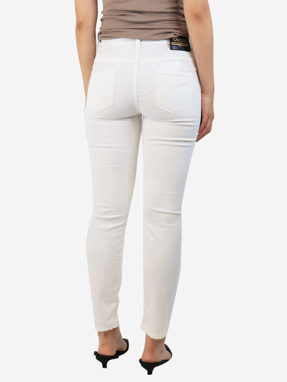 White slim-fit jeans main product photo