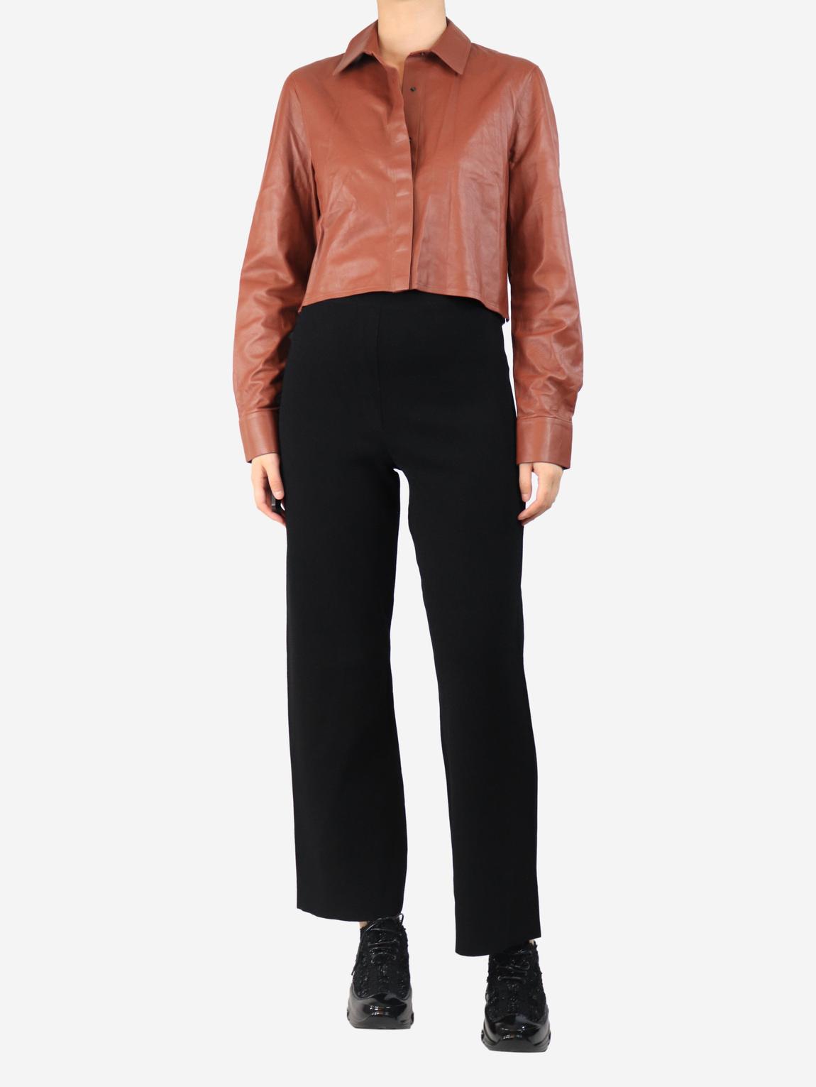 Black high waist stretch trousers main product photo
