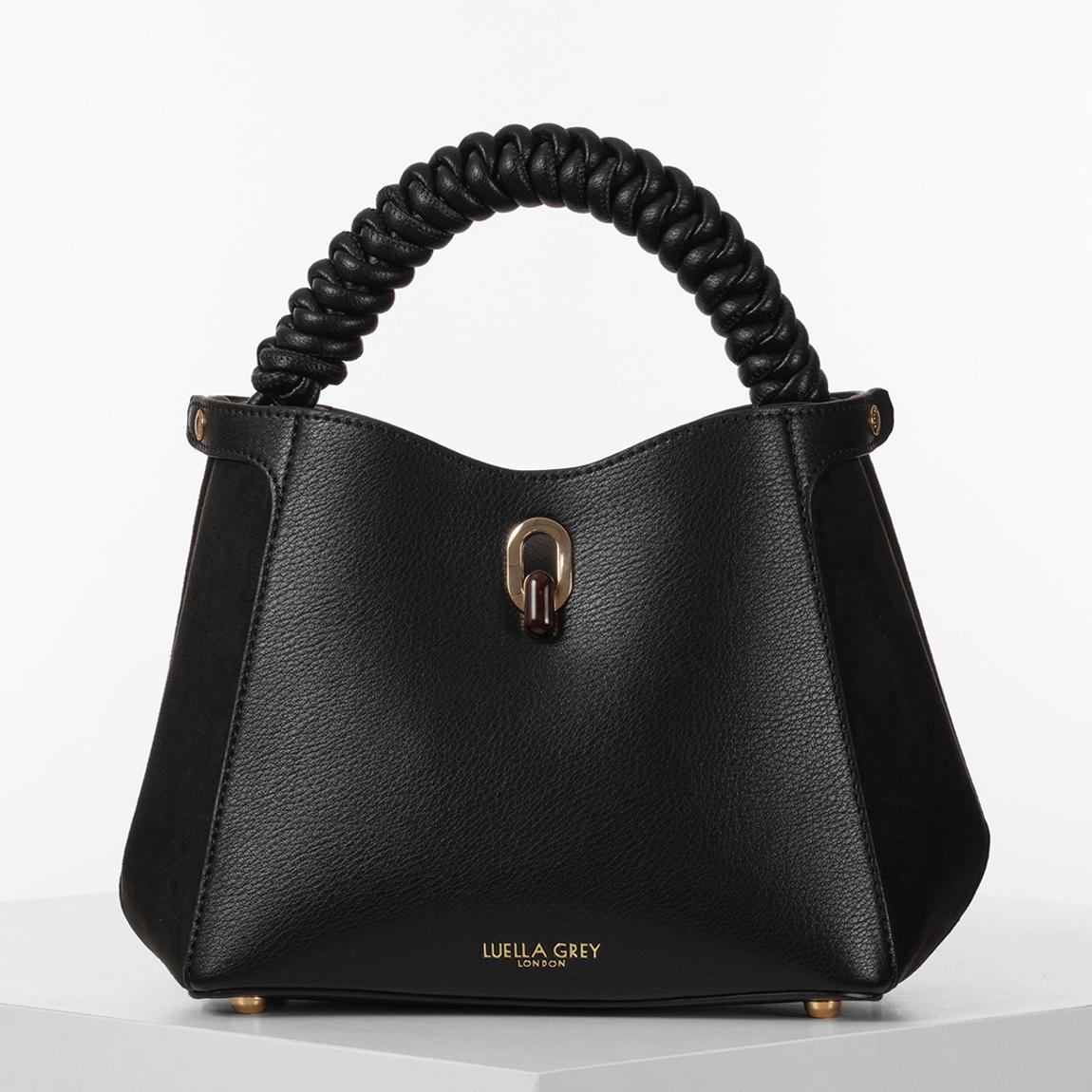 Black Catherine Woven Handle Crossbody Bag main product photo