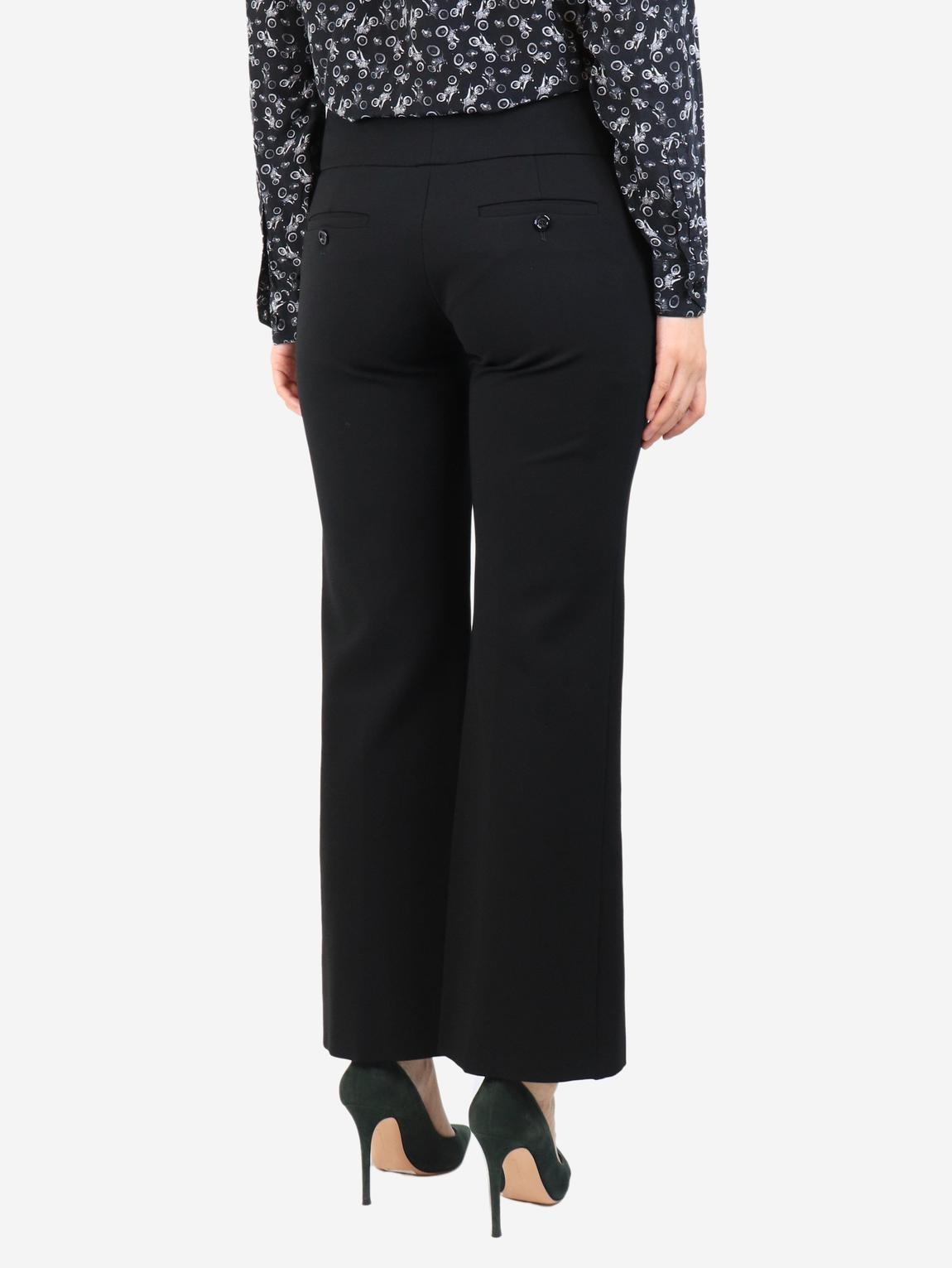 Black cropped trousers with GG logo belt main product photo