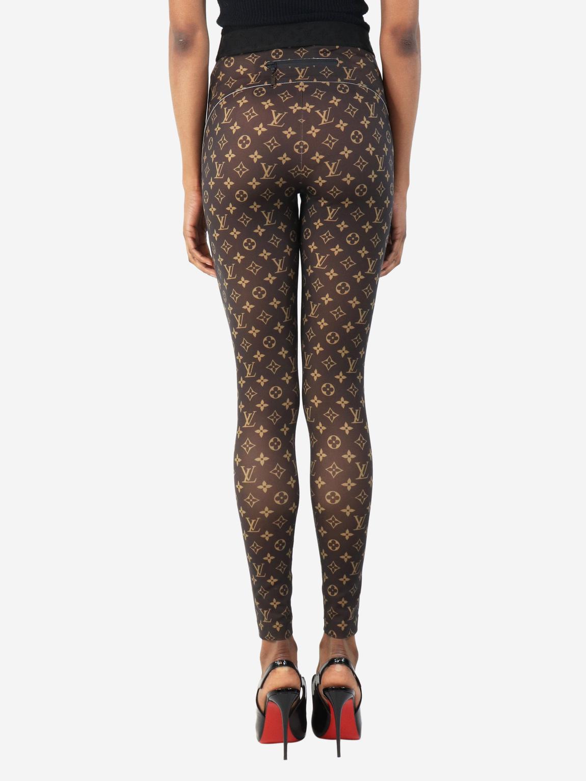 Brown monogram leggings main product photo