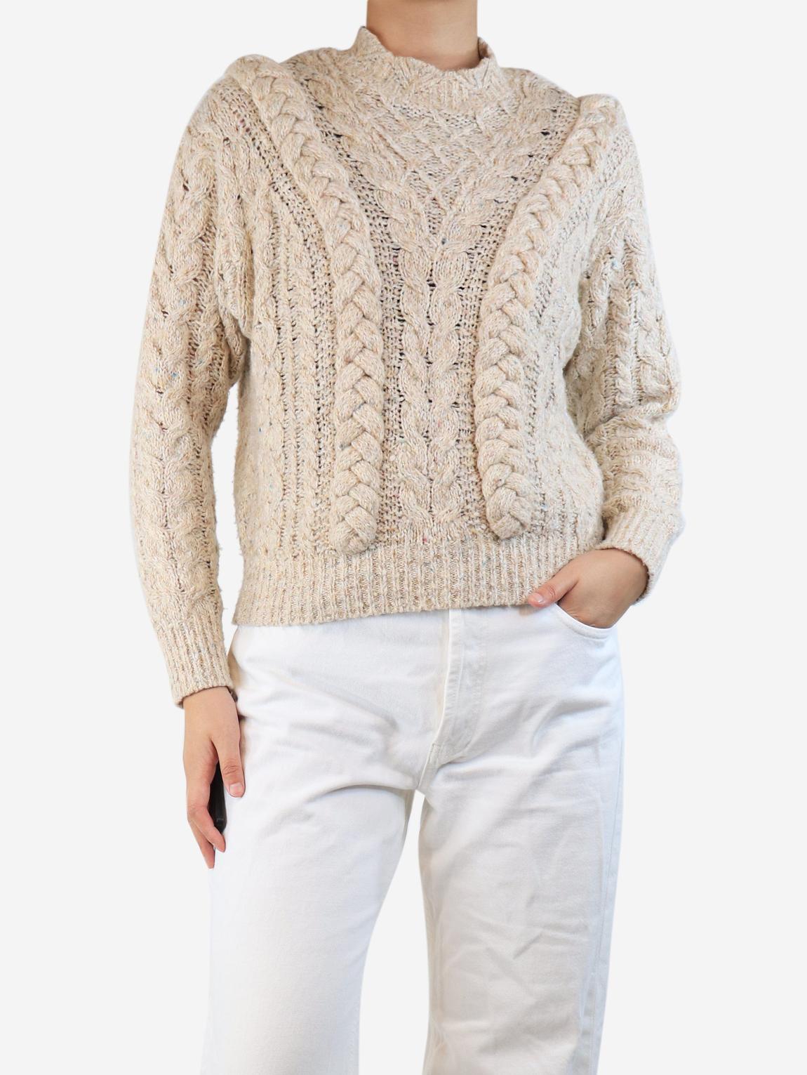 Neutral braided fleck jumper main product photo