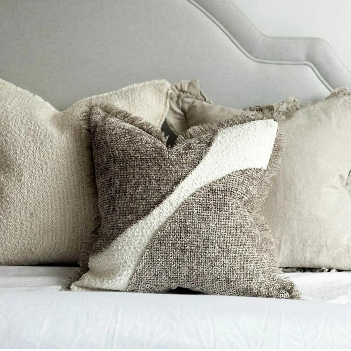 Sienna Grey Fringed Cushion 45x45 main product photo