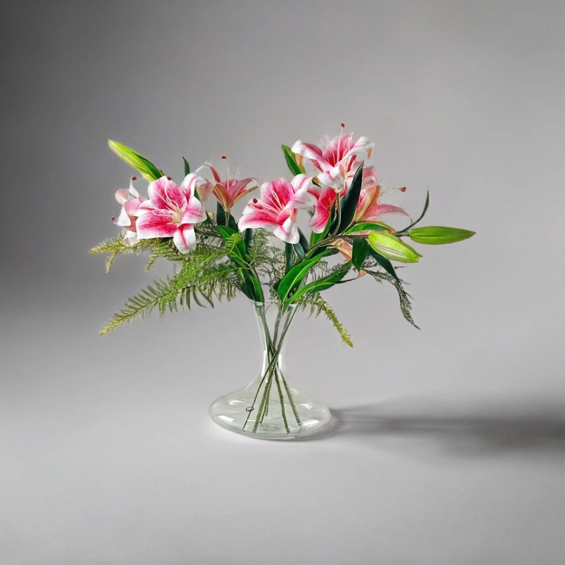 Casablanca Lilies and Fern in a Decanter Vase main product photo