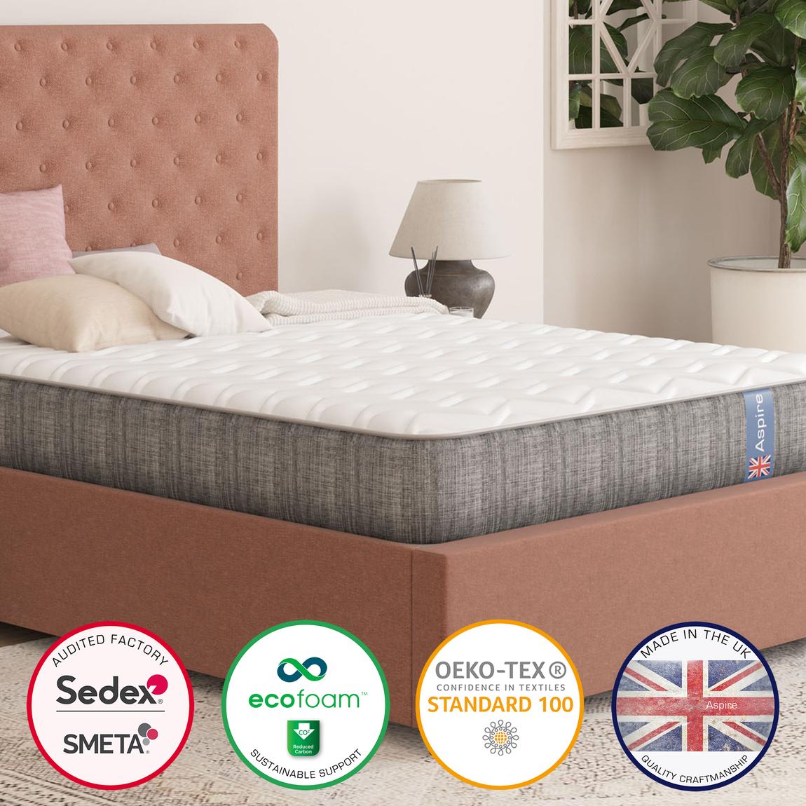 Aspire Quad Layer Hybrid Pocket Sprung Mattress, Single main product photo