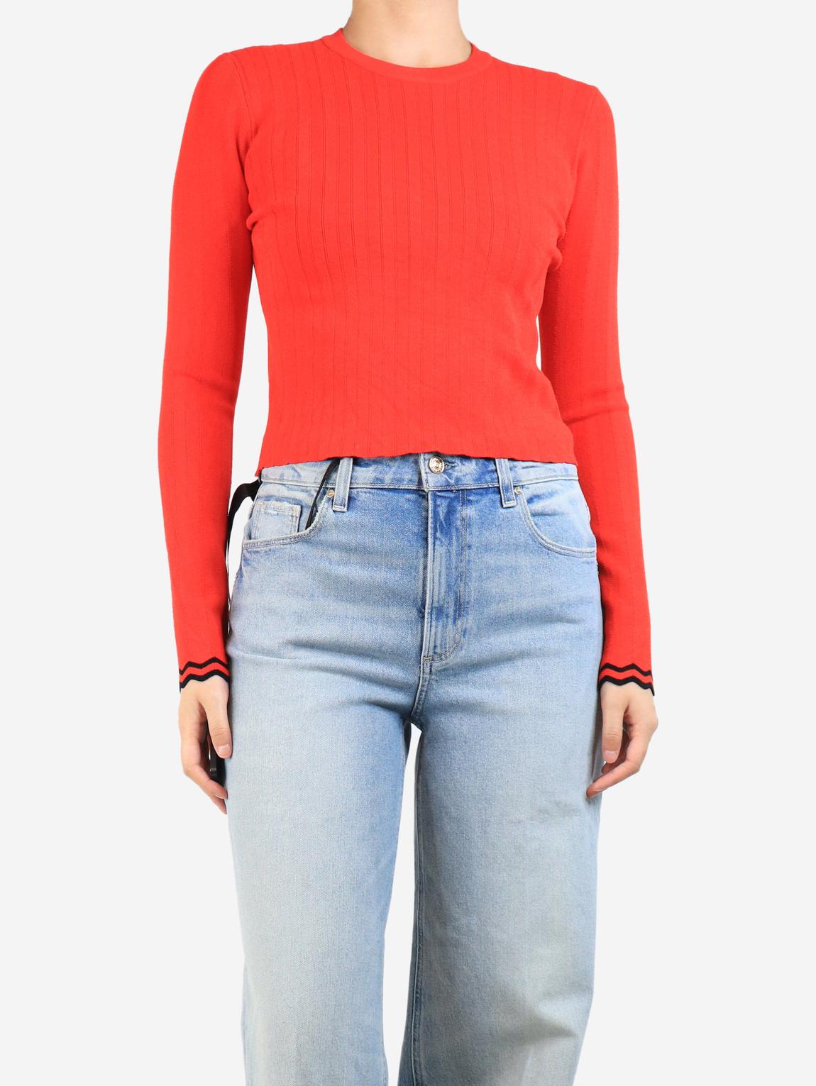 Red knit top main product photo
