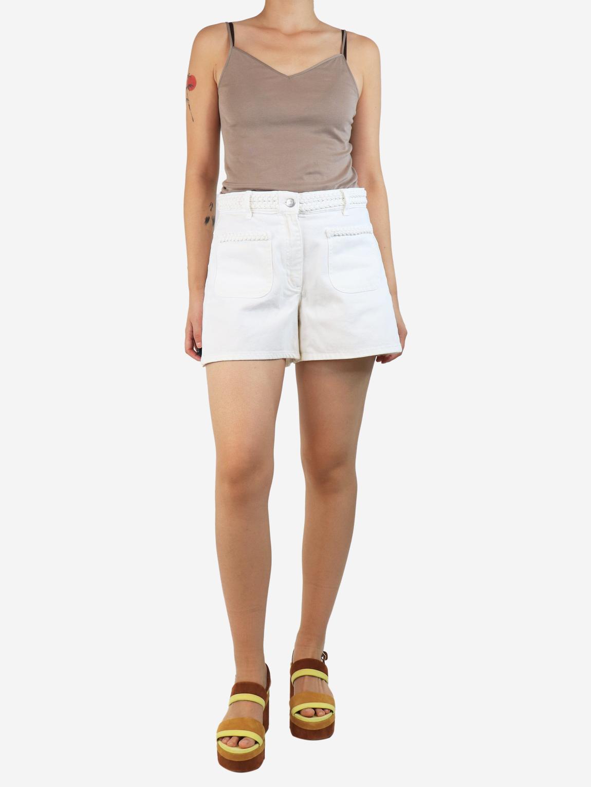 White denim shorts main product photo